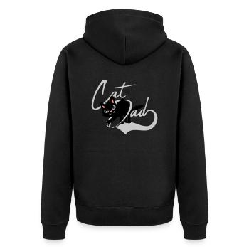 Chat Papa cool Design - Veste à capuche bio Premium Unisexe - noir - Dos - Nico (187cm)