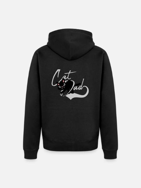 Cat Dad cool Design - Unisex Premium Organic Zip Hoodie - black