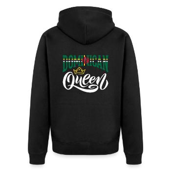 Dominican Queen Dominica Dominican Dominica Flag - Unisex Premium Bio Zip Hoodie - Schwarz - Hinten - Nico (187cm)