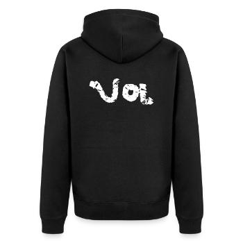 Band 22 - Unisex Premium Bio Zip Hoodie - Schwarz - Hinten - Nico (187cm)