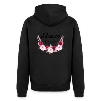 témoin d'amour - Veste à capuche bio Premium Unisexe - noir - Dos - Nico (187cm)