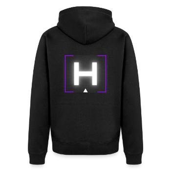 Lettre « H » - Veste à capuche bio Premium Unisexe - noir - Dos - Nico (187cm)