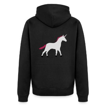 Ombre contour de silhouette de licorne - Veste à capuche bio Premium Unisexe - noir - Dos - Nico (187cm)