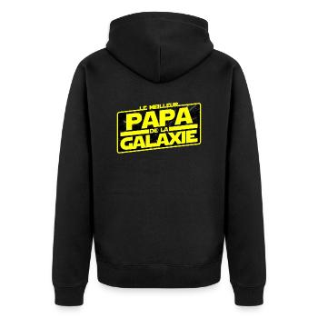Le Meilleur Papa de la Galaxie - Veste à capuche bio Premium Unisexe - noir - Dos - Nico (187cm)