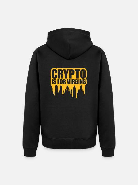 crypto is for virgins - Unisex Premium Organic Zip Hoodie - black