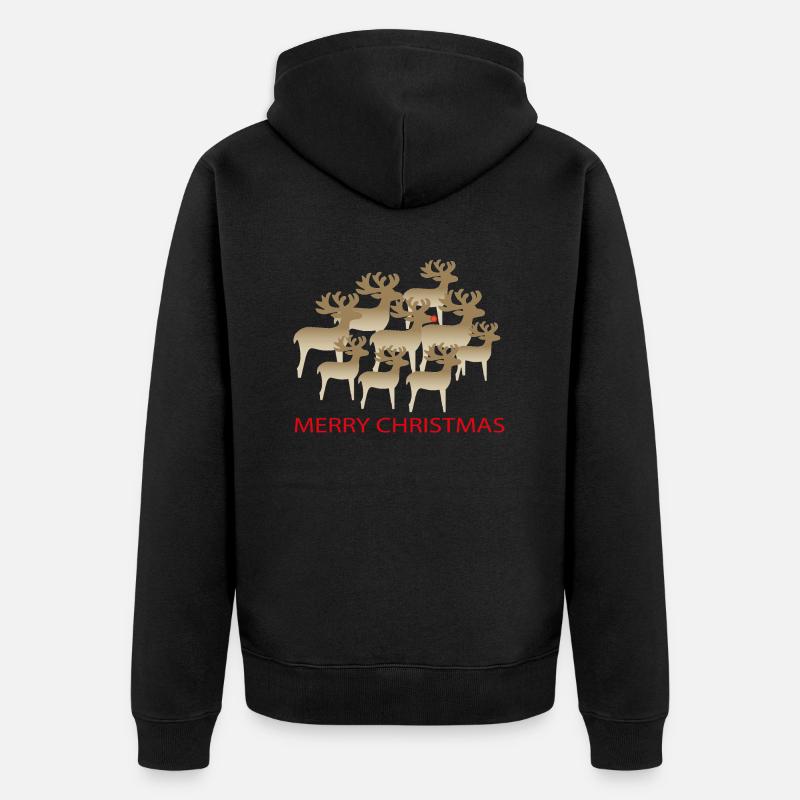 Rennes de Noël - Veste à capuche bio Premium Unisexe - noir