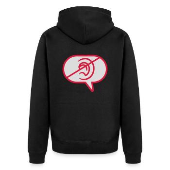 Do not hear symbol speech bubble - Unisex Premium Organic Zip Hoodie - black - Back - Nico (187cm)