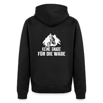 Keine Gnade für die Wade Radsport Fahrrad - Unisex Premium Bio Zip Hoodie - Schwarz - Hinten - Nico (187cm)
