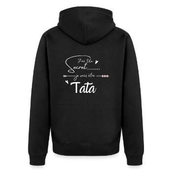 Je vais être tata - Veste à capuche bio Premium Unisexe - noir - Dos - Nico (187cm)