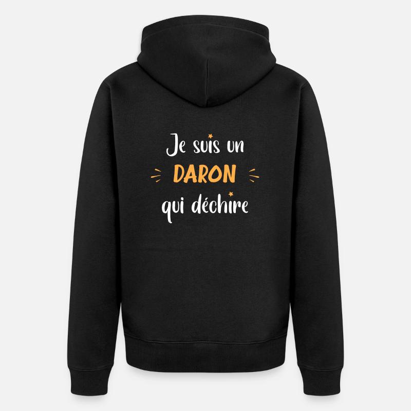 Je suis un daron - Veste à capuche bio Premium Unisexe - noir