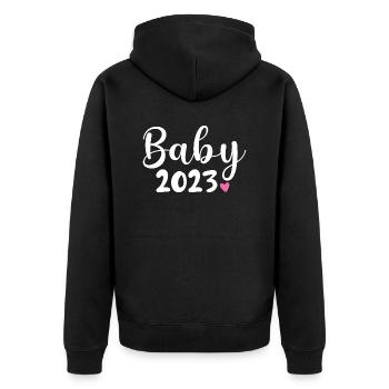 Bébé 2023 - Veste à capuche bio Premium Unisexe - noir - Dos - Nico (187cm)