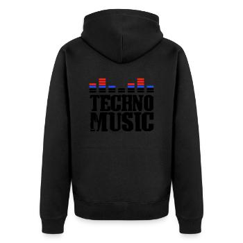 Musique techno - Veste à capuche bio Premium Unisexe - noir - Dos - Nico (187cm)
