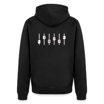 1977 geburtstag disco dj jubiläum sound engineer - Unisex Premium Bio Zip Hoodie - Schwarz - Hinten - Nico (187cm)