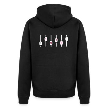 1976 geburtstag dj jubiläum sound engineer - Unisex Premium Bio Zip Hoodie - Schwarz - Hinten - Nico (187cm)