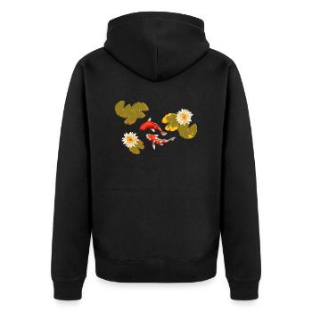 Meerestiere - Unisex Premium Bio Zip Hoodie - Schwarz - Hinten - Nico (187cm)