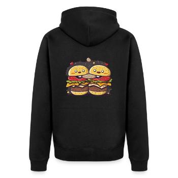 Trio de biscuits Burgers - Veste à capuche bio Premium Unisexe - noir - Dos - Nico (187cm)