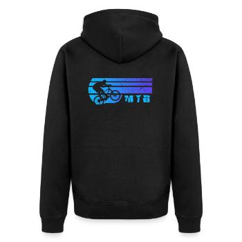 MTB bicycle chain mountain biker bicycle jersey bike - Unisex Premium Organic Zip Hoodie - black - Back - Nico (187cm)