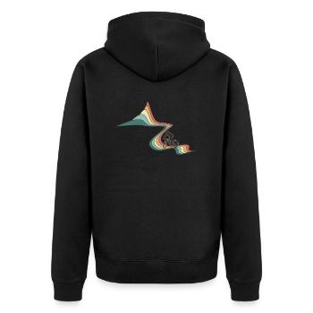 Biken Regenbogenstraße - Unisex Premium Bio Zip Hoodie - Schwarz - Hinten - Nico (187cm)