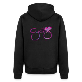 cyclist cycling bmx bike sport mountain biking hobby - Unisex Premium Organic Zip Hoodie - black - Back - Nico (187cm)