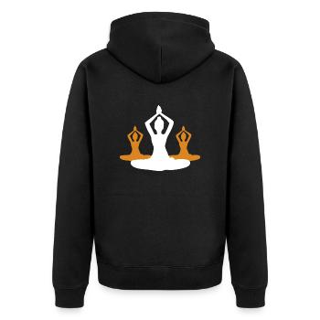 10 Sukhasana ou yoga agréable | Blanc - Veste à capuche bio Premium Unisexe - noir - Dos - Nico (187cm)