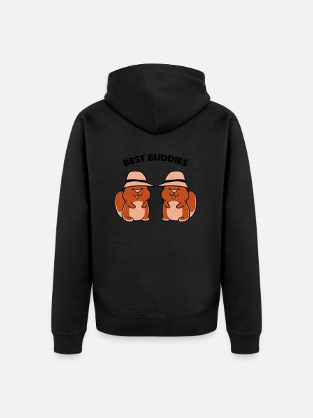 hamster best buddies - Unisex Premium Bio Zip Hoodie - Schwarz