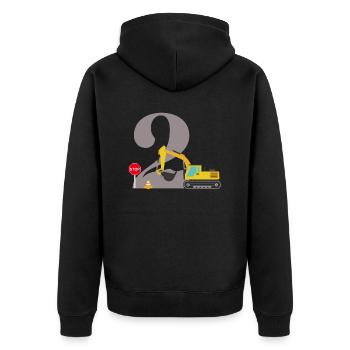 2nd anniversary excavator - Unisex Premium Organic Zip Hoodie - black - Back - Nico (187cm)
