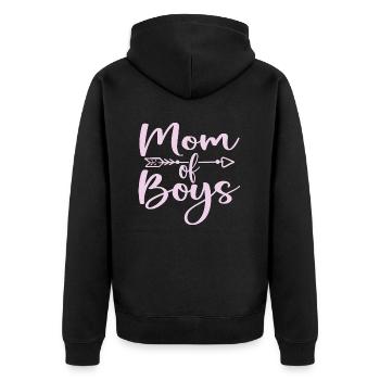 Maman de Garçons - Cadeau Fête des Mères - Veste à capuche bio Premium Unisexe - noir - Dos - Nico (187cm)