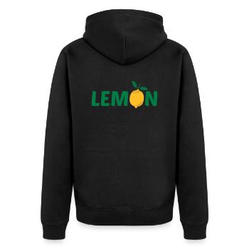 Création de logo LEMON - Veste à capuche bio Premium Unisexe - noir - Dos - Nico (187cm)