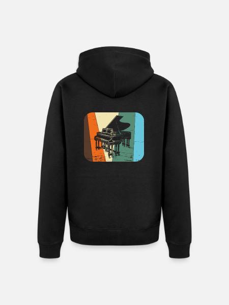 Grand Piano / Piano - Unisex Premium Organic Zip Hoodie - black