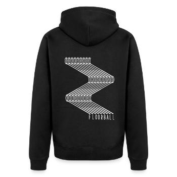 floorball floorball - Unisex Premium Organic Zip Hoodie - black - Back - Nico (187cm)