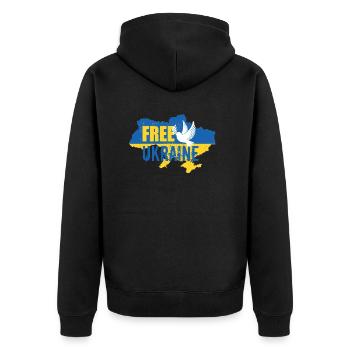 Ukraine libre - Veste à capuche bio Premium Unisexe - noir - Dos - Nico (187cm)