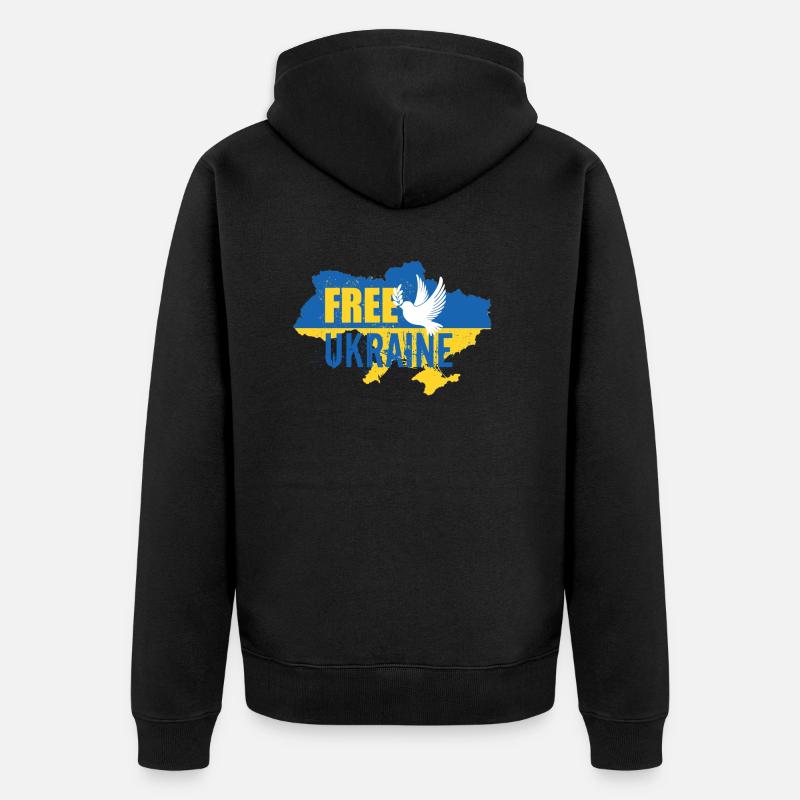 Ukraine libre - Veste à capuche bio Premium Unisexe - noir