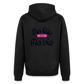 Ma fille tu es ma vie - Veste à capuche bio Premium Unisexe - noir - Dos - Nico (187cm)