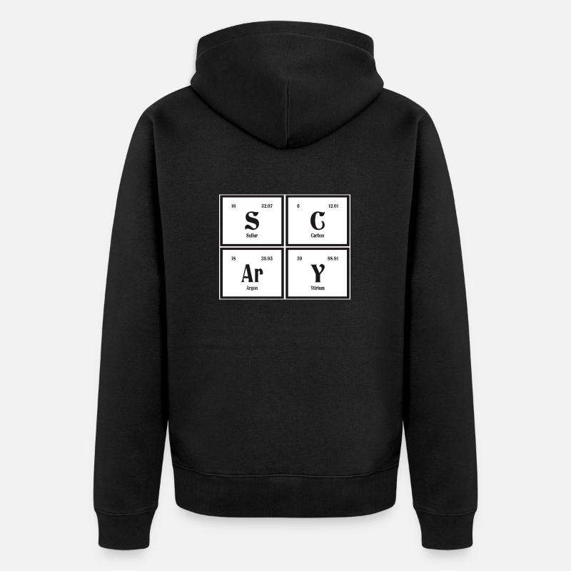 | effrayante Tableau périodique des éléments - Veste à capuche bio Premium Unisexe - noir