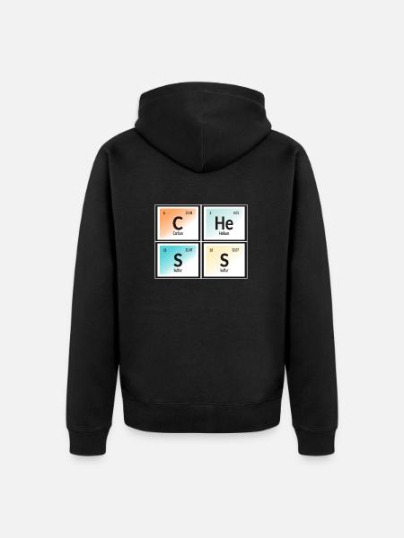 Chess | Periodic Table of Elements - Unisex Premium Organic Zip Hoodie - black