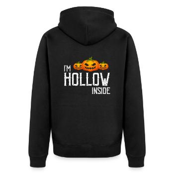 I'm Hallow Inside Funny Halloween Pumpkin - Unisex Premium Bio Zip Hoodie - Schwarz - Hinten - Nico (187cm)