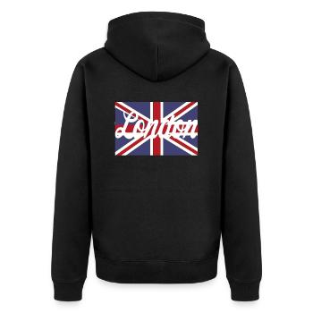 Londres - Veste à capuche bio Premium Unisexe - noir - Dos - Nico (187cm)
