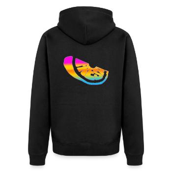 Frische frische süße Natur kühle Sommerfrüchte - Unisex Premium Bio Zip Hoodie - Schwarz - Hinten - Nico (187cm)
