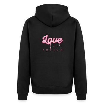 Love Potion - Unisex Premium Organic Zip Hoodie - black - Back - Nico (187cm)