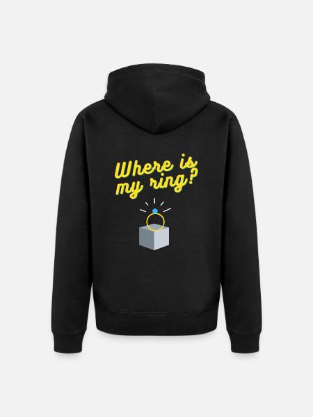 Where is my ring? - Unisex Premium Organic Zip Hoodie - black