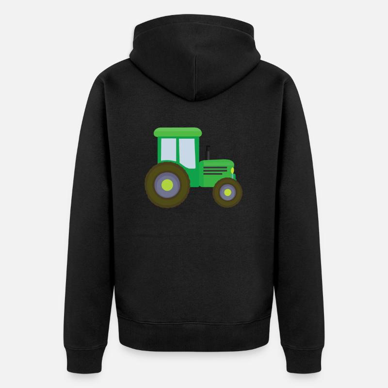 Traktor Kinder Geschenkidee - Unisex Premium Bio Zip Hoodie - Schwarz