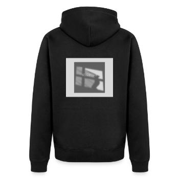 BE STRONG - Unisex Premium Bio Zip Hoodie - Schwarz - Hinten - Nico (187cm)
