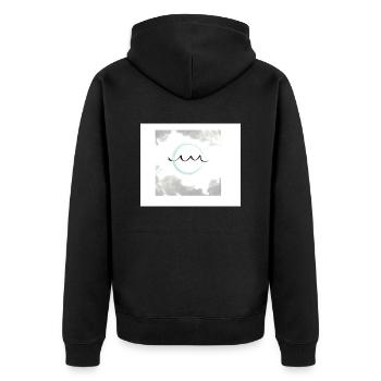 feelings - Unisex Premium Bio Zip Hoodie - Schwarz - Hinten - Nico (187cm)