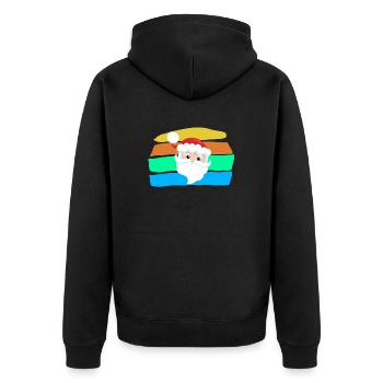 Weihnachtsmann - Unisex Premium Bio Zip Hoodie - Schwarz - Hinten - Nico (187cm)