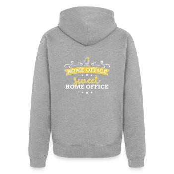 Homeoffice sweet Homeoffice Job Arbeit Humor - Unisex Premium Bio Zip Hoodie - Grau meliert - Hinten - Nico (187cm)