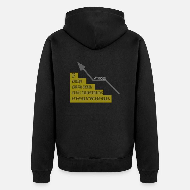 Expérience - Succès - Échec - Avancement - Veste à capuche bio Premium Unisexe - noir