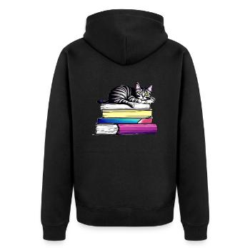 Livres de lecture Chat Livre Chaton - Veste à capuche bio Premium Unisexe - noir - Dos - Nico (187cm)