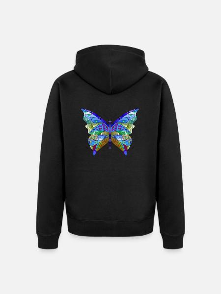 Schmetterling - Unisex Premium Bio Zip Hoodie - Schwarz