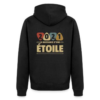 2021 date de naissance / anniversaire année 2021 - Veste à capuche bio Premium Unisexe - noir - Dos - Nico (187cm)