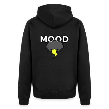 Dark Thunder Cloud - MOOD: Dessin numérique - Veste à capuche bio Premium Unisexe - noir - Dos - Nico (187cm)